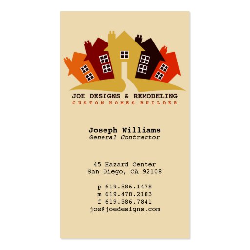 Home Design, Remodeling Construction Business Card