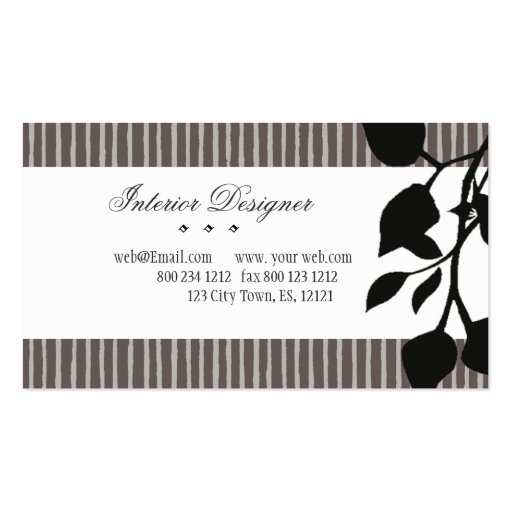 Home Fashions Interior Designer Business Card Templates (back side)