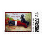 Home for the Holidays Dachshund Dogs Violano Stamps