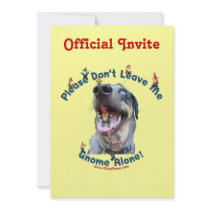 Home Gnome Alone Dog Personalized Announcements