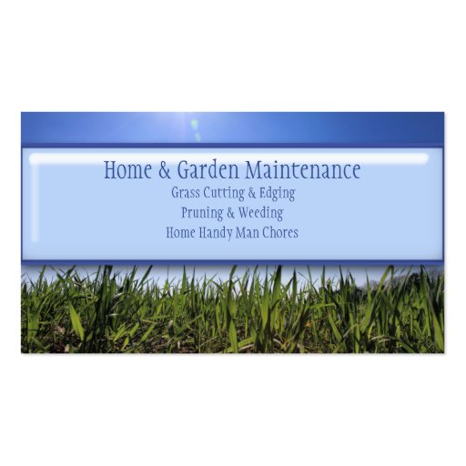 Home Handy Man Lawn Mowing Gardening Maintenance Business Cards (front side)