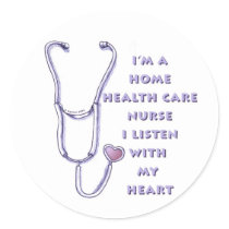 Home Health Care Nurse Heart stickers by artmuvz_nurses Home Health Care Nurse Heart stickers