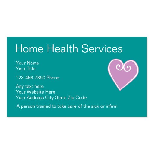 Home Health Nurse Business Cards (front side)