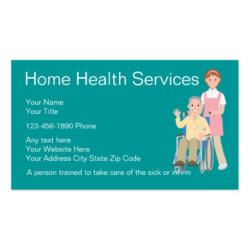 Home Health Nurse Business Cards (front side)
