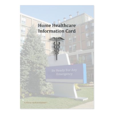 Home Healthcare Info Pocket Card Business Card by Firecrackinmama