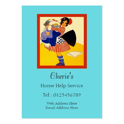 Home Help Service Business Card Template (front side)