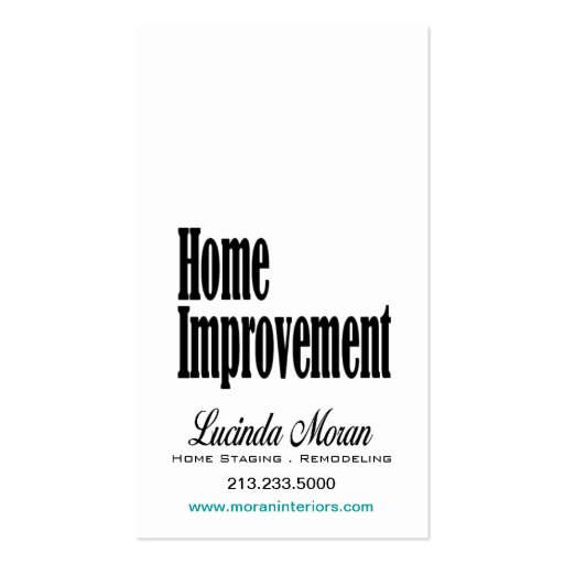 Home Improvement Remodeling Home Staging Interiors Business Card Templates (back side)