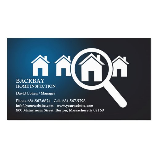 Home Inspection Business Card (front side)