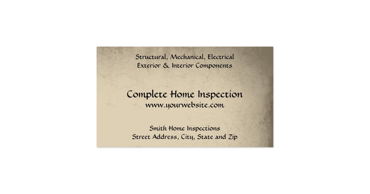 Home Inspection Inspector Business Card | Zazzle