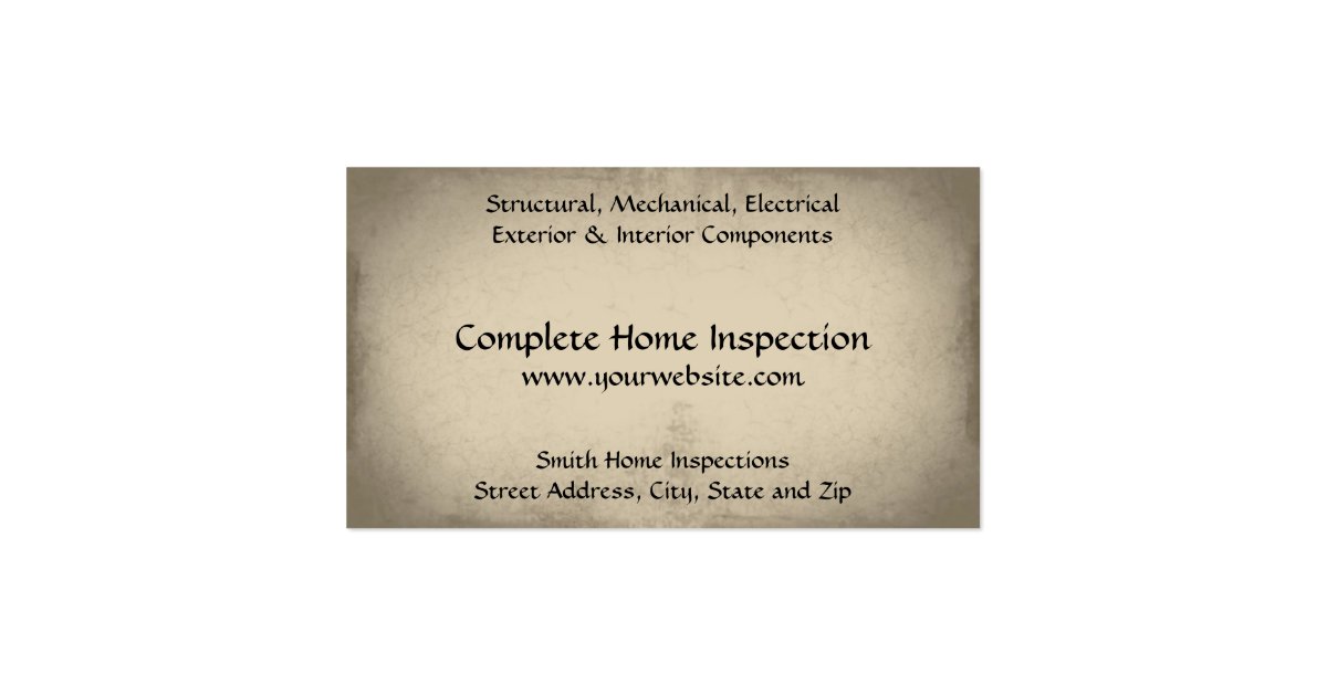 Home Inspection Inspector Business Card Zazzle