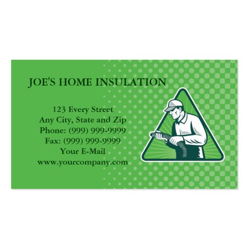 home insulation technician business card (front side)