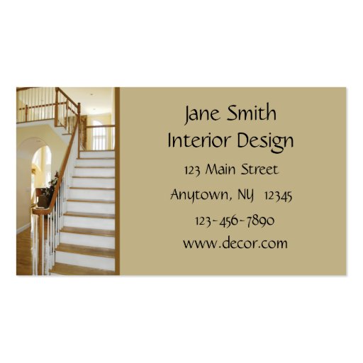 Home Interior Business Card (front side)