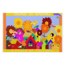 Home Is Among a Flock of Friends Full-Bleed Statio Personalized Stationery