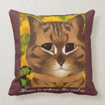 Home is Where the Cat Is Throw Pillow