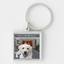Home is where the dog is key chain