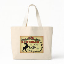 HOME IS WHERE THE GOAT IS CANVAS BAGS