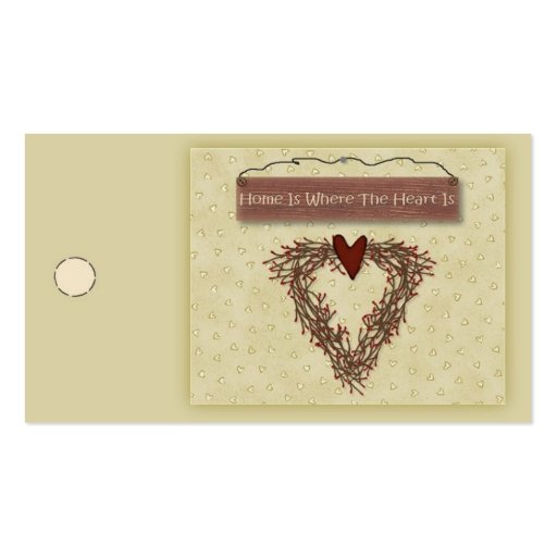 Home Is Where The Heart Is Hang Tag Business Cards (front side)