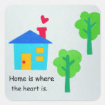Home is where the heart is. square stickers