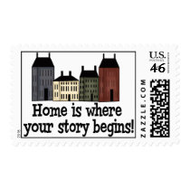 Home Is Where Your Story Begins! postage by MishMoshTees Home Is Where Your Story Begins! postage