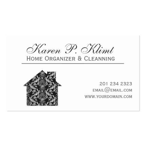 Home Lace Damask Business Cards (front side)
