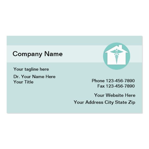 Home Medical Business Cards (front side)