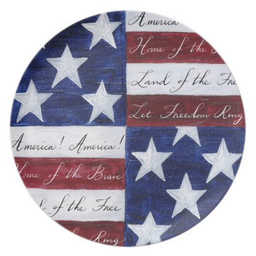Home of the Brave Flag Plate