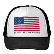 HOME OF THE BRAVE TRUCKER HAT