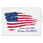 Home of the Free Wavy Flag Greeting Cards