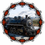 Home on the Train for Christmas Ornament Photo Cutout