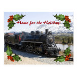 Home on the Train for Holidays Postcard