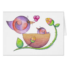'Home' part of our Hoopla Bird Series Greeting Cards
