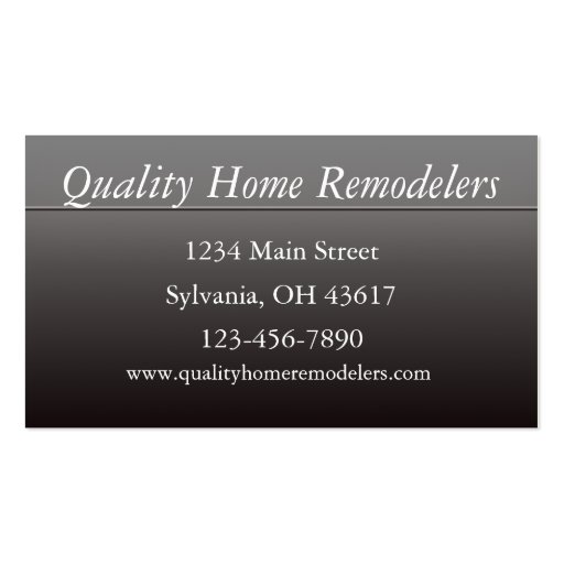 Home Remodeler Business Cards (back side)