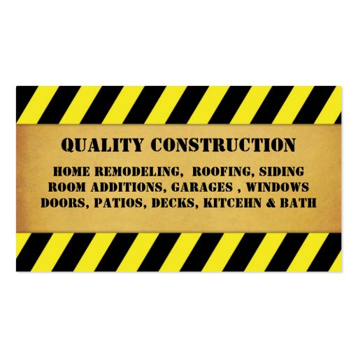 Home Remodeling Construction Business Card Templates (front side)