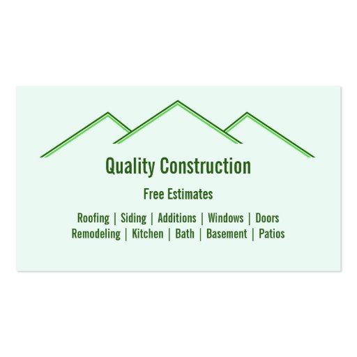 Home Remodeling / Construction Business Card (front side)