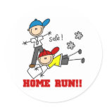 Home Run Baseball Round Sticker
