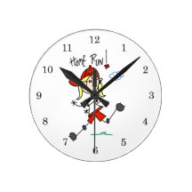 Home Run Girls Softball T-shirts and Gifts Round Clocks