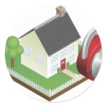 Home security system concept round sticker