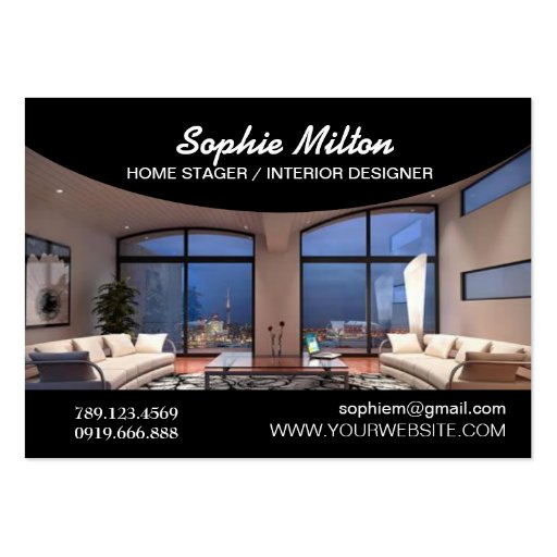 Home Stager Interior Designer Photo Template Business Cards (front side)