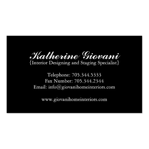 Home Staging Business Card (back side)