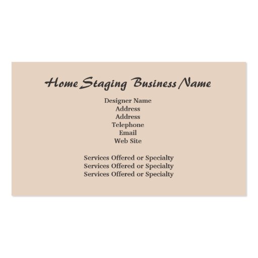 Home Staging Business Card (back side)