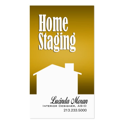 Home Staging Interior Designer Design Consultant Business Card Template (front side)
