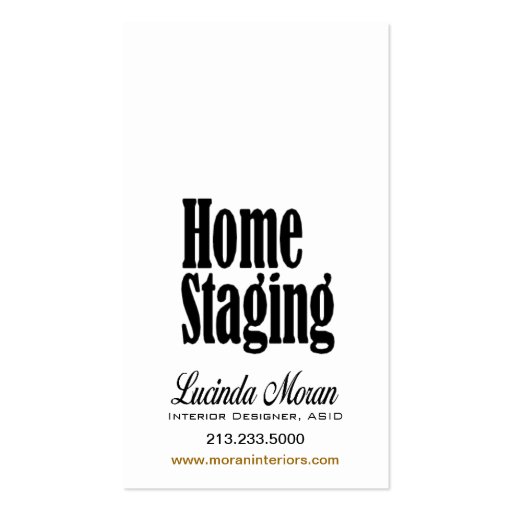 Home Staging Interior Designer Design Consultant Business Card Template (back side)