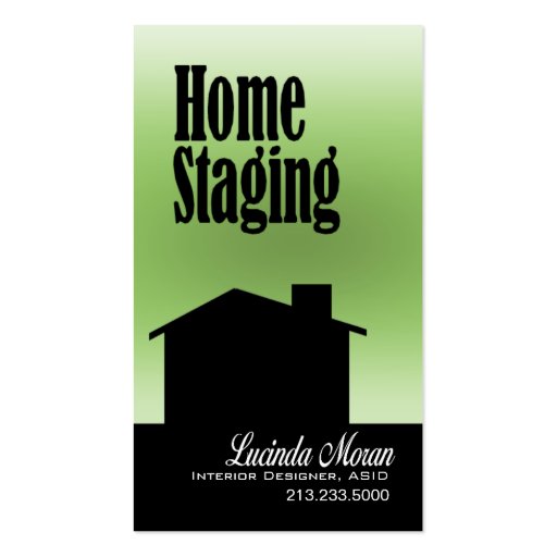 Home Staging Interior Designer Design Consultant Business Cards (front side)