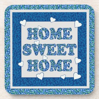 Home Sweet Home Coaster, Blue Mix'n'Match Patterns