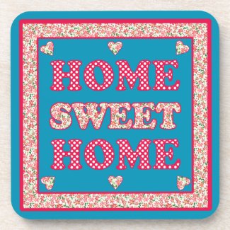 Home Sweet Home Coasters, Red and Blue Mix'n'Match
