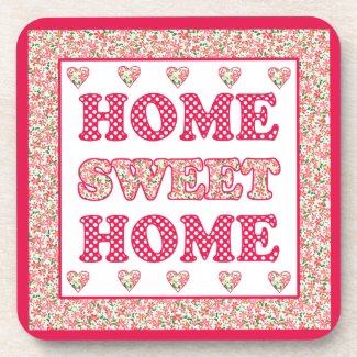 Home Sweet Home Coasters Red and White Mix'n'Match