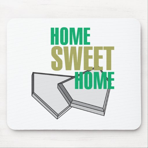 home sweet home home plate baseball design mousepad