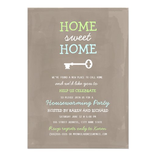 Home Sweet Home Housewarming Invite (More Colors) (front side)