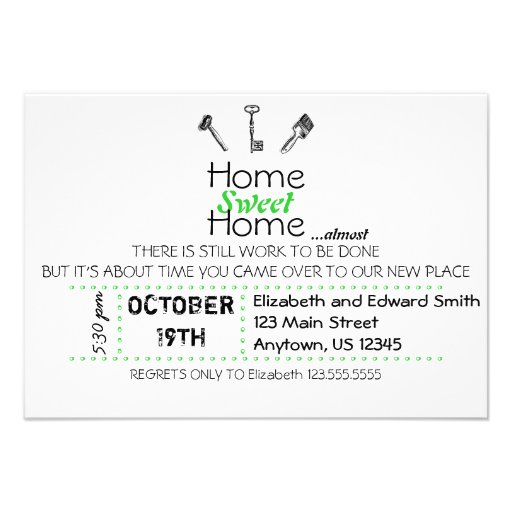 Home Sweet Home Invites (front side)