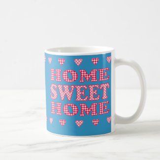 Home Sweet Home Mug: Red, White Polkas and Gingham